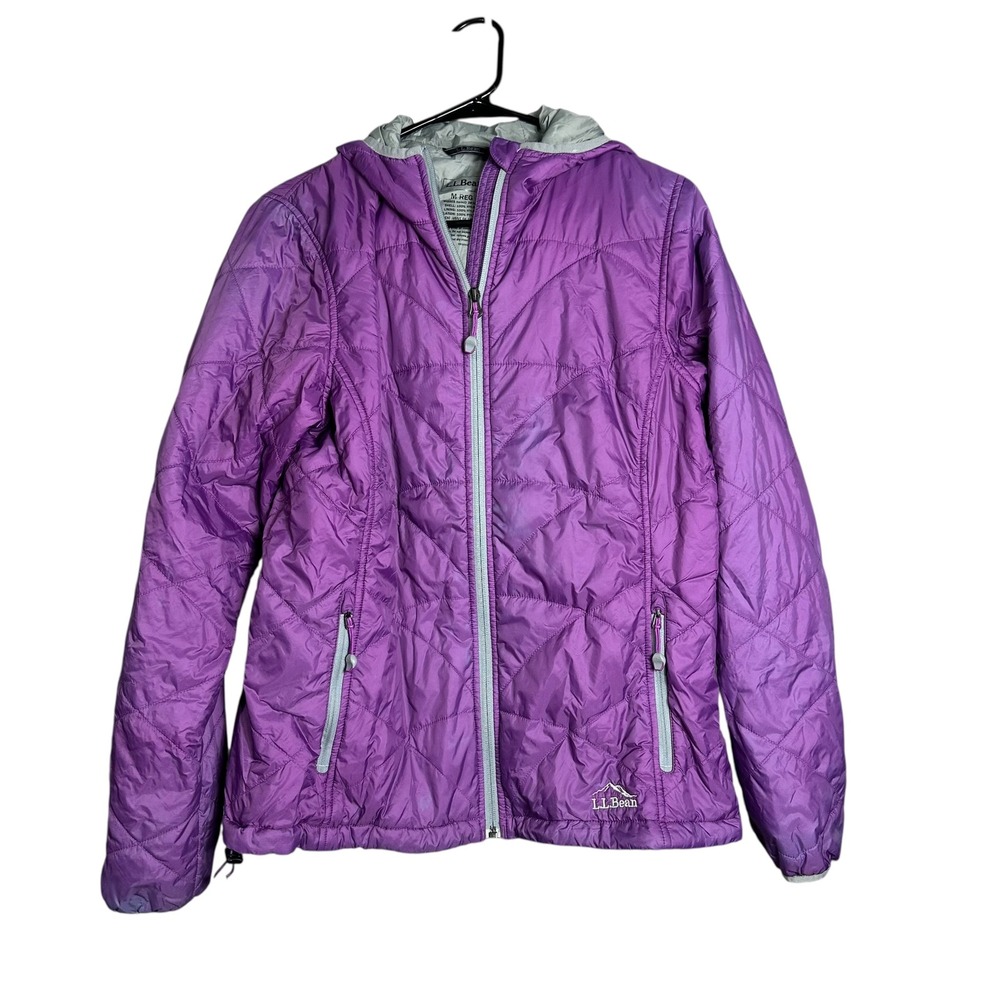LLBean Womens Quilted Hooded Puffer Jacket Purple Medium Regular down gorpcore‎